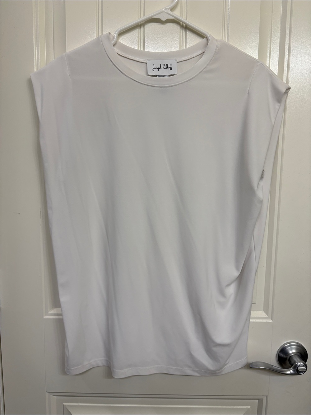 Joseph Ribkoff White‎ Sleeveless Crewneck Shell Boxy Drop Sleeve Blouse
